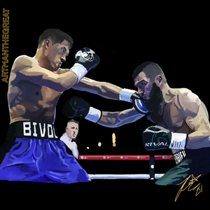 Bivol vs beterbiev Art illustration (Black hoodie)