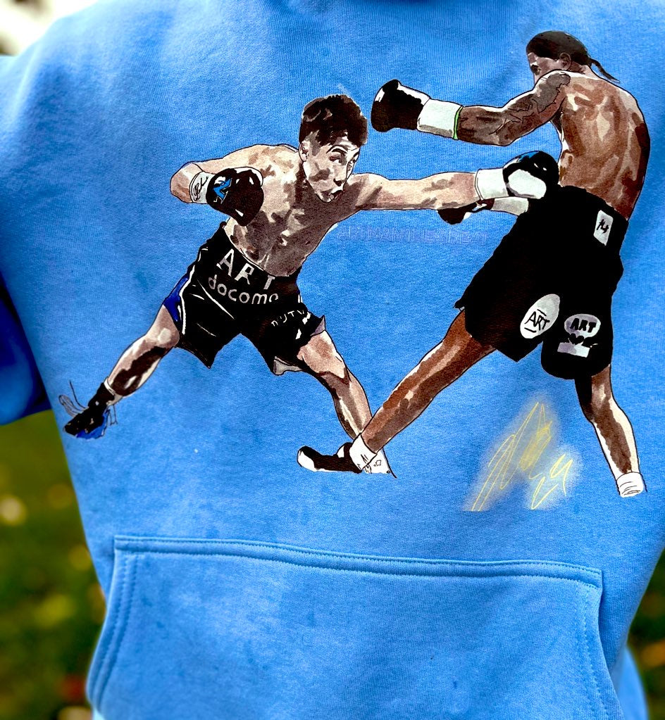 Monster in action blue hoodie
