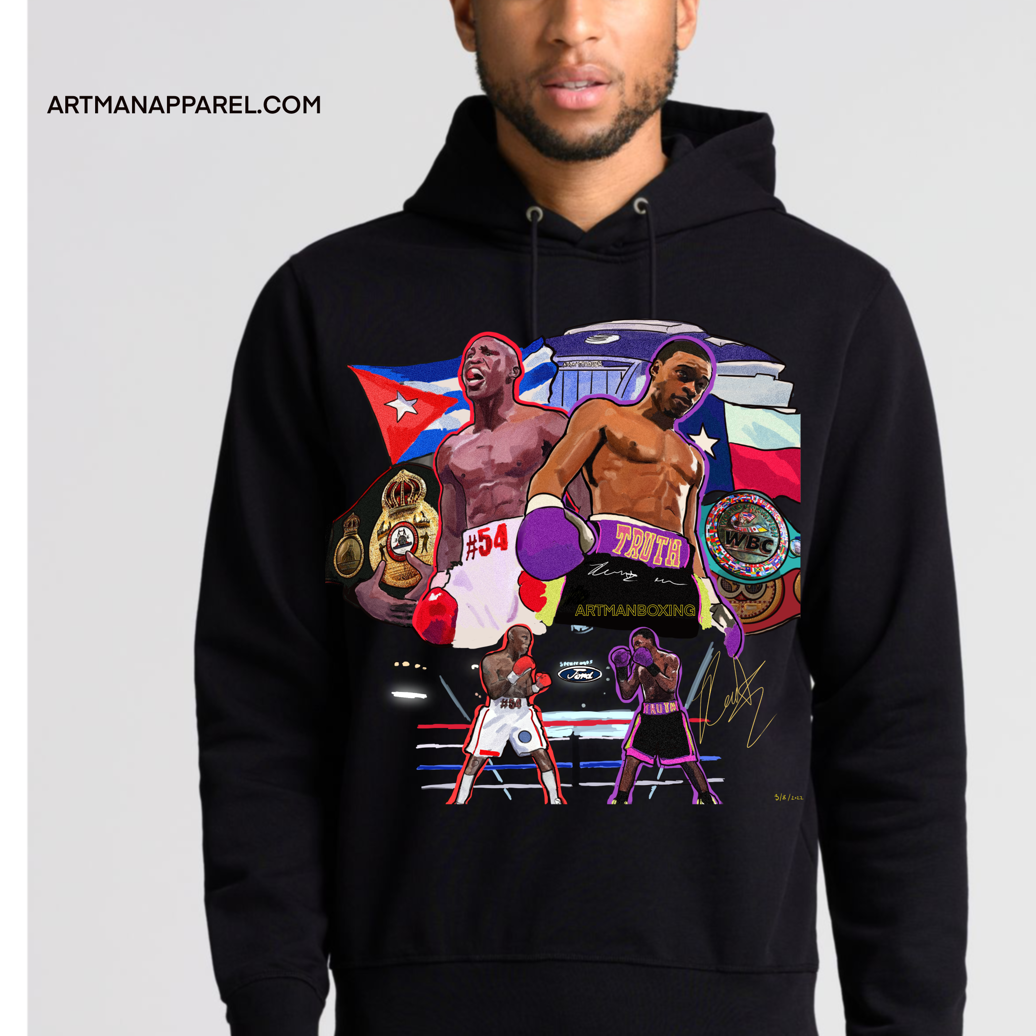 3 belt showdown blk HOODIE